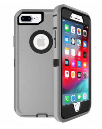 Heavy Duty Case for iPhone 8P / 7P (DARK GRAY & BLACK) (Only Ground Shipping)