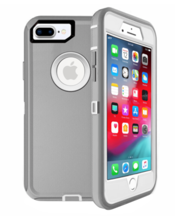 Heavy Duty Case for iPhone 8P / 7P (GRAY & WHITE) (Only Ground Shipping)