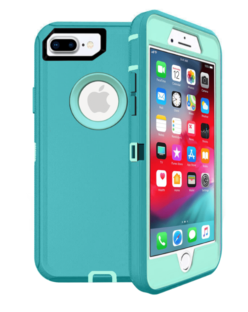 Heavy Duty Case for iPhone 8P / 7P (LIGHT TEAL) (Only Ground Shipping)