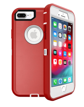 Heavy Duty Case for iPhone 8P / 7P (RED & WHITE) (Only Ground Shipping)
