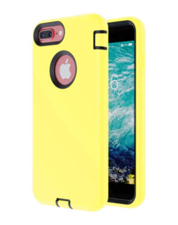 Silicone Design Heavy Duty Case - YELLOW for iPhone 8P / 7P (Only Ground Shipping)
