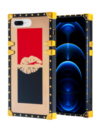 Shiny Lips Square Case - Style 1 for iPhone 8P / 7P (Only Ground Shipping)