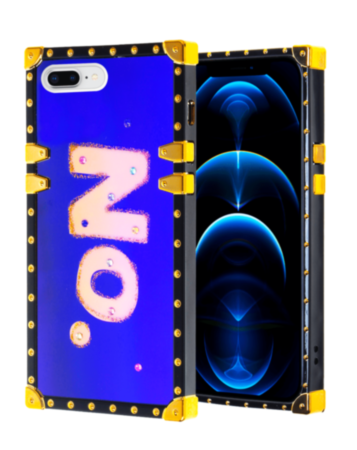 Square Case with BLUE Light Design - 9 for iPhone 8P / 7P (Only Ground Shipping)