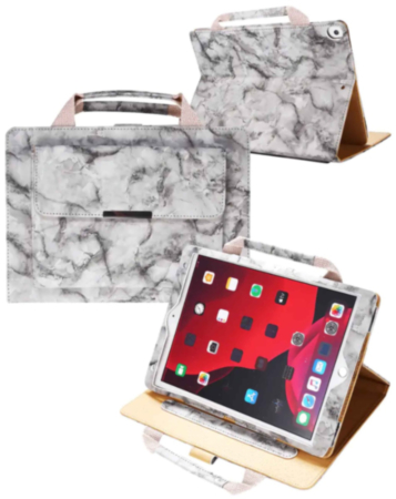 Smart Work Bag Style Case - MARBLE BLACK for iPad 5 (2017) / iPad 6 (2018) / Air 1 / Air 2 / Pro 9.7 (Only Ground Shipping)