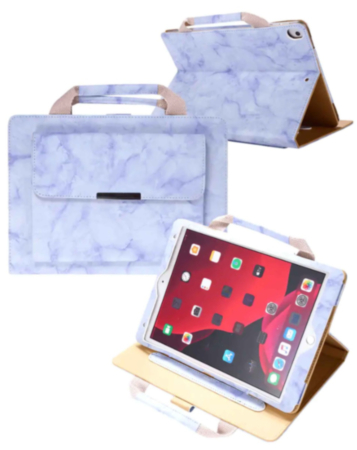 Smart Work Bag Style Case - MARBLE BLUE for iPad 5 (2017) / iPad 6 (2018) / Air 1 / Air 2 / Pro 9.7 (Only Ground Shipping)