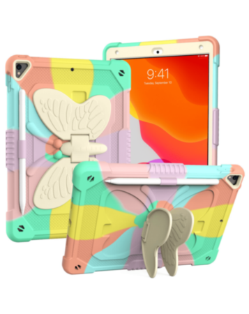 Protective Butterfly Stand Design Case - COLORFUL for iPad 5 (2017) / iPad 6 (2018) / Air 1 / Air 2 / Pro 9.7 (Only Ground Shipping)