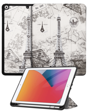 Old Style Notebook Design Case - Eiffel Tower for iPad 10.2" (7th / 8th / 9th) / Air 3 / Pro 10.5 (Only Ground Shipping)