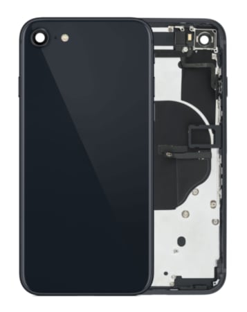 Back Housing Frame with Small Components Pre-Installed for iPhone SE (2022) (NO LOGO) (MIDNIGHT)