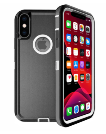 Heavy Duty Case for iPhone X / XS (BLACK & WHITE) (Only Ground Shipping)