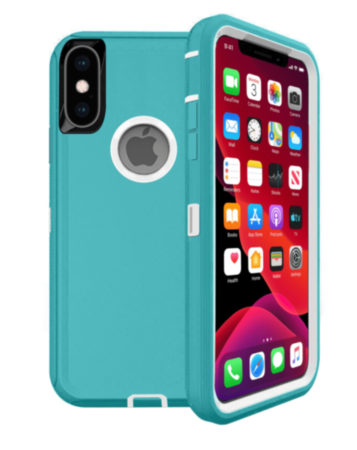 Heavy Duty Case for iPhone X / XS (LIGHT TEAL) (Only Ground Shipping)
