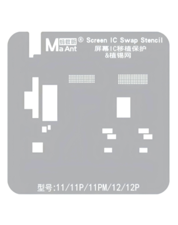 MaAnt IC Protection BGA Reballing Stencil for iPhone 11 / 11 Pro / 11 PM / 12 / 12 Pro (Not Returnable)