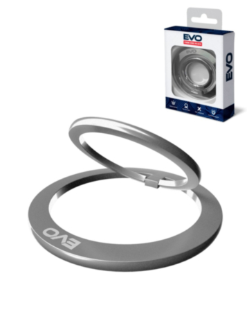 EVO MO1 Magnetic Phone Ring Compatible with Wireless Charging - SILVER (Only Ground Shipping)