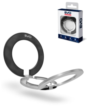 EVO PO2 Magnetic Phone Ring Compatible with Wireless Charging - BLACK (Only Ground Shipping)