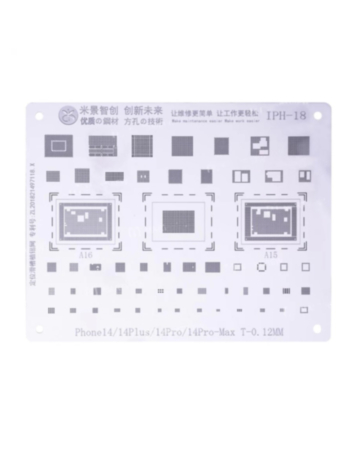 MIJING High Precision BGA Reballing Stencil for iPhone 14 / 14 Plus / 14P / 14 PM