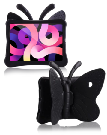 Butterfly Shockproof Kids Case - BLACK for iPad Air 11 2024 / 10 2022 (10.9") / Air 4 / Air 5 / Pro 11 (All Models) (Only Ground Shipping)
