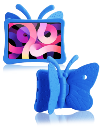 Butterfly Shockproof Kids Case - LIGHT BLUE for iPad Mini 6 / 7 (A17 Pro) (Only Ground Shipping)
