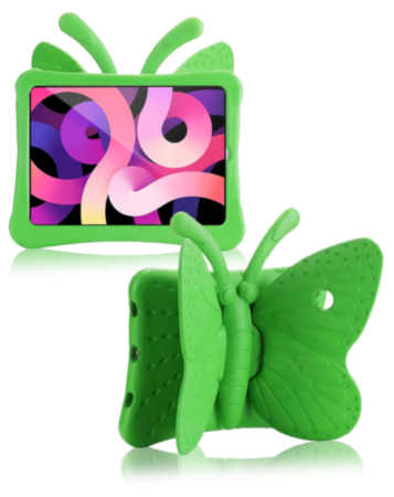 Butterfly Shockproof Kids Case - GREEN for iPad Air 11 2024 / 10 2022 (10.9") / Air 4 / Air 5 / Pro 11 (All Models) (Only Ground Shipping)