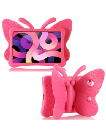 Butterfly Shockproof Kids Case - HOT PINK for iPad Air 11 2024 / 10 2022 (10.9") / Air 4 / Air 5 / Pro 11 (All Models) (Only Ground Shipping)