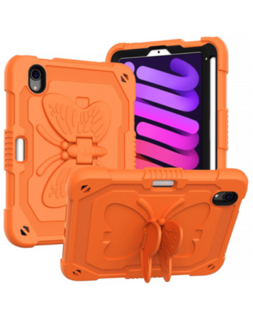 Protective Butterfly Stand Desing Case - ORANGE for iPad Mini 6 / 7 (A17 Pro) (Only Ground Shipping)