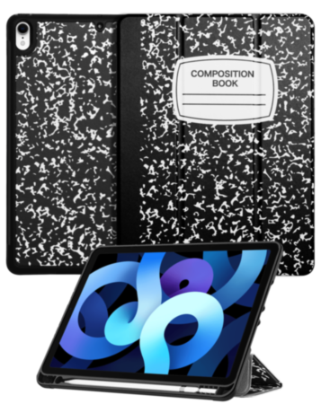Old Style Notebook Design Case - Composition Book for iPad Mini 6 / 7 (A17 Pro) (Only Ground Shipping)