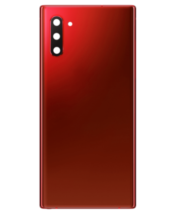 Order the Back Glass with Camera Lens and Adhesive for Galaxy Note 10 in Aura Red, no logo.