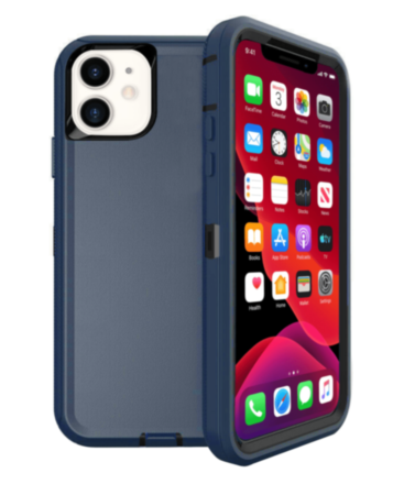 Heavy Duty Case for iPhone 12 / 12 Pro (DARK BLUE & BLACK) (Only Ground Shipping)