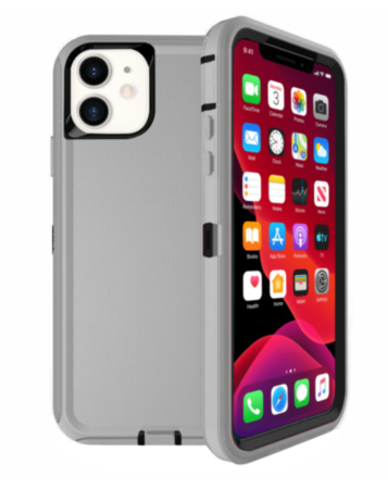 Heavy Duty Case for iPhone 12 / 12 Pro (DARK GRAY & BLACK) (Only Ground Shipping)