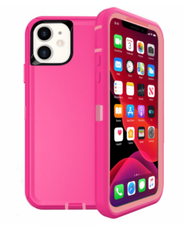 Heavy Duty Case for iPhone 12 / 12 Pro (HOT PINK) (Only Ground Shipping)