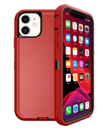 Heavy Duty Case for iPhone 13 Mini (RED & BLACK) (Only Ground Shipping)