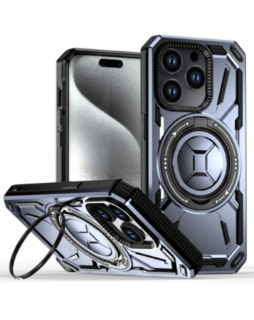 Full-Body Rugged Shockproof Case with Built-in Ring Holder - PURPLE for iPhone 12 / 12 Pro (Only Ground Shipping)