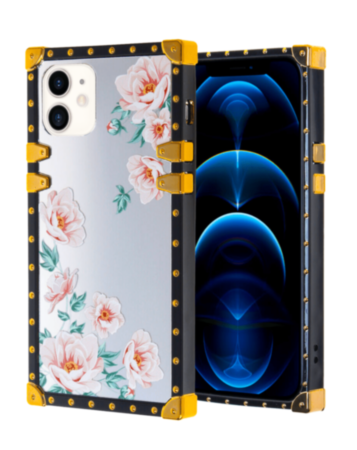 Square Case with Mirror Design - Style 9 for iPhone 12 / 12 Pro (Only Ground Shipping)