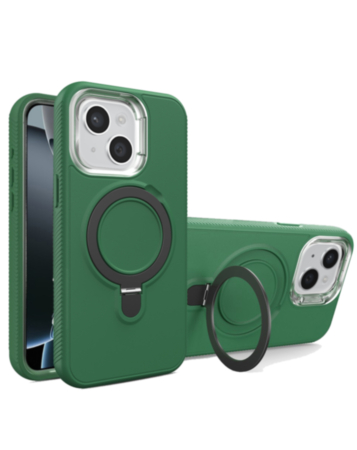 Support Heavy Duty Case with Wireless Charging Kickstand - DARK GREEN for iPhone 12 / 12 Pro (Only Ground Shipping)