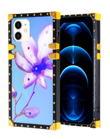 Square Case with BLUE Light Design - 2 for iPhone 12 / 12 Pro (Only Ground Shipping)
