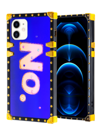Square Case with BLUE Light Design - 9 for iPhone 12 / 12 Pro (Only Ground Shipping)