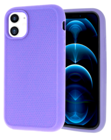 Dual Layer Serrated Case - PURPLE for iPhone 12 / 12 Pro (Only Ground Shipping)
