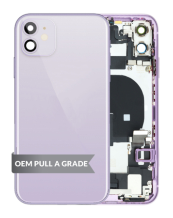 Back Housing Frame with Charging Port Flex & Small Parts for iPhone 11 (PURPLE) (OEM Pull A Grade)