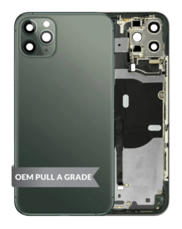 Back Housing Frame with Small Components Pre-Installed for iPhone 11 Pro (MIDNIGHT GREEN) (OEM Pull A Grade)