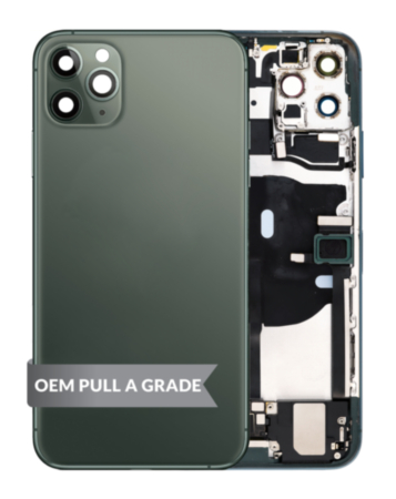 Back Housing Frame with Charging Port Flex & Small Parts for iPhone 11 Pro Max (MIDNIGHT GREEN) (OEM Pull A Grade)