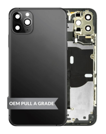 Back Housing Frame (OEM Pull A Grade) with Small Parts Pre-Installed for iPhone 11 Pro Max (SPACE GRAY)