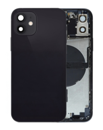 Back Housing Frame with Small Components Pre-Installed for iPhone 12 (BLACK) (OEM Pull A Grade)