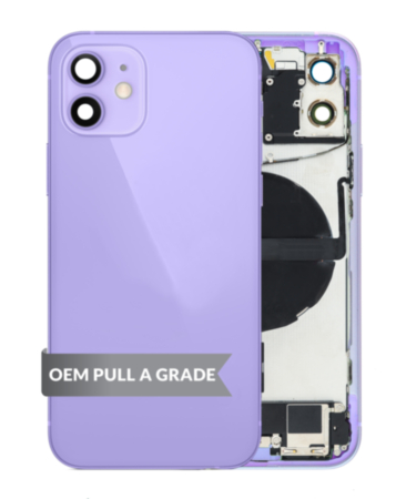 Back Housing Frame with Small Components Pre-Installed for iPhone 12 (PURPLE) (International) (OEM Pull A Grade)