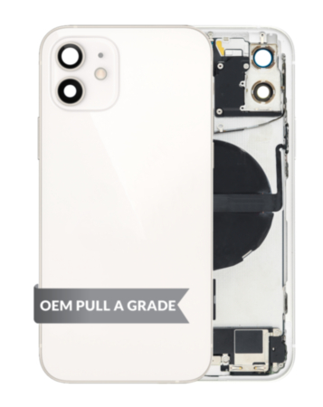 Back Housing Frame with Small Components Pre-Installed for iPhone 12 (WHITE) (International) (OEM Pull A Grade)