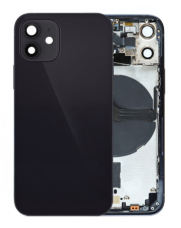 Back Housing Frame (BLACK) (OEM Pull A Grade) with Small Components Pre-Installed for iPhone 12 Mini