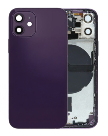 Back Housing Frame (PURPLE) (OEM Pull A Grade) with Small Components Pre-Installed for iPhone 12 Mini