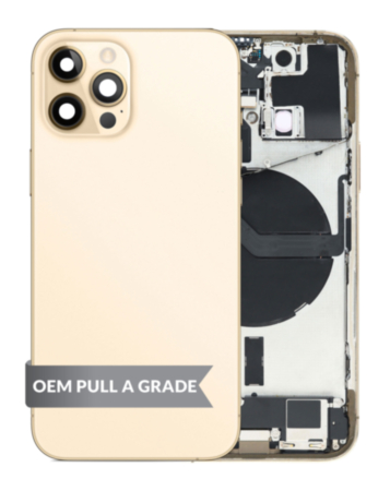 Back Housing Frame with Charging Port Flex & Small Parts for iPhone 12 Pro (GOLD) (OEM Pull A Grade)