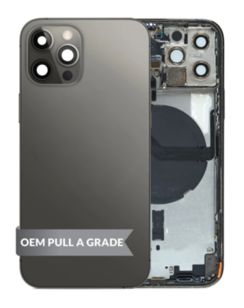 Back Housing Frame with Small Components Pre-Installed for iPhone 12 Pro (GRAPHITE) (OEM Pull A Grade)
