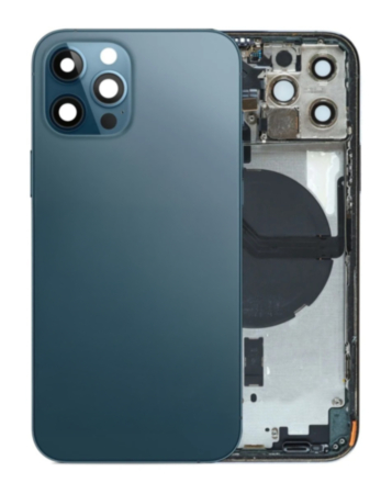 Back Housing Frame with Small Components Pre-Installed for iPhone 12 Pro (PACIFIC BLUE) (OEM Pull A Grade)