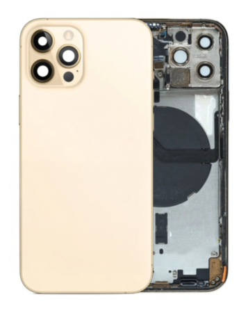 Back Housing Frame with Small Components Pre-Installed for iPhone 12 Pro (GOLD) (OEM Pull A Grade)
