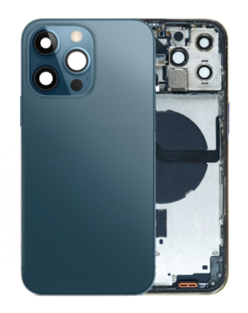 Back Housing Frame (PACIFIC BLUE) (OEM Pull A Grade) with Small Components Pre-Installed for iPhone 12 Pro Max
