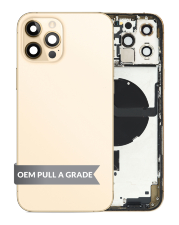 Back Housing Frame with Small Components Pre-Installed for iPhone 12 Pro Max (GOLD) (International) (OEM Pull A Grade)